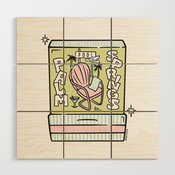Palm Springs Matchbook Wood Wall Art Gallery Image 1