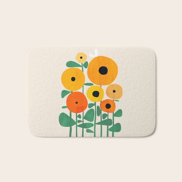 Sunflower and Bee Bath Mat Gallery Image 1
