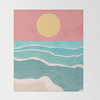 Crashing wave on sunny bay Throw Blanket Gallery Image 2