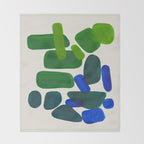 Minimalist Modern Mid Century Colorful Abstract Shapes Phthalo Blue Lime Green Gradient Overlapping Throw Blanket Gallery Image 2