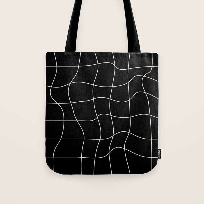 Warp Grid: Midnight Black Edition Tote Bag Gallery Image 1