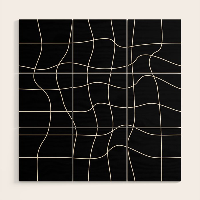 Warp Grid: Midnight Black Edition Wood Wall Art Gallery Image 1