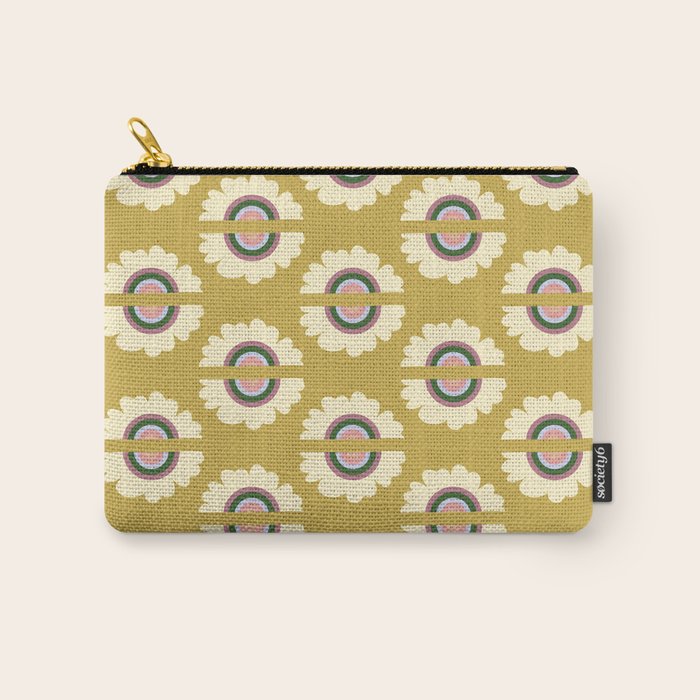 Retro Rainbow Flower - Gold Carry All Pouch Gallery Image 1