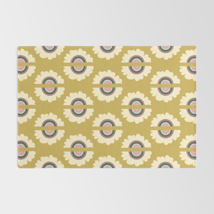 Retro Rainbow Flower - Gold Rug Gallery Image 2