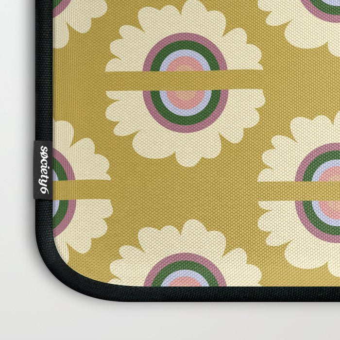 Retro Rainbow Flower - Gold Laptop Sleeve Gallery Image 3