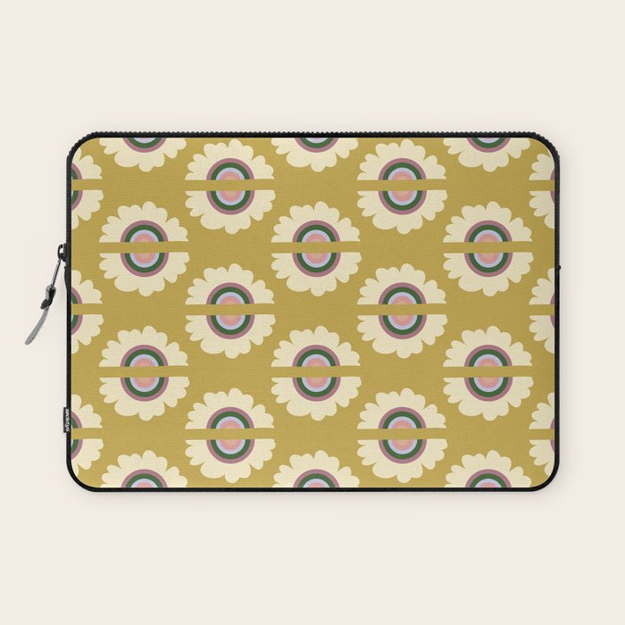 Retro Rainbow Flower - Gold Laptop Sleeve Gallery Image 1