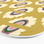 Retro Rainbow Flower - Gold Bath Mat Gallery Image 3