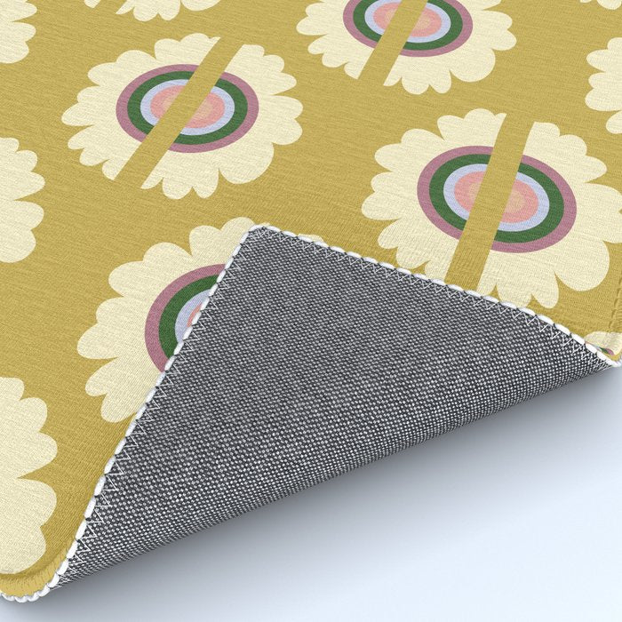 Retro Rainbow Flower - Gold Rug Gallery Image 4