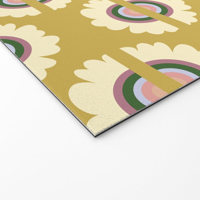 Retro Rainbow Flower - Gold Welcome Mat Gallery Image 2
