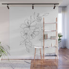 Minimal Line Art Woman Face II Wall Mural Gallery Image 1
