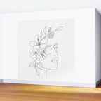 Minimal Line Art Woman Face II Wall Mural Gallery Image 2