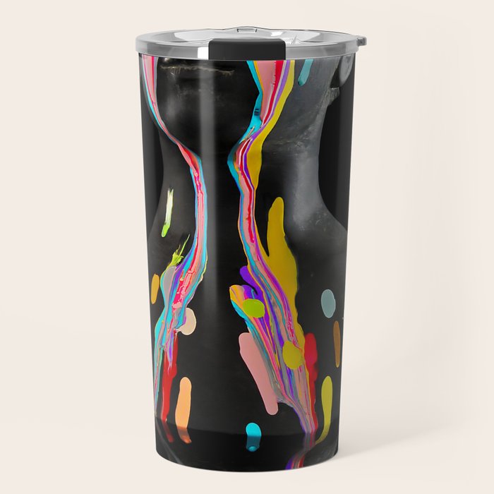 The Girl With Stars In Her Eyes (On Black) Travel Mug Gallery Image 1