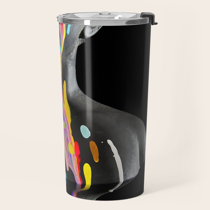 The Girl With Stars In Her Eyes (On Black) Travel Mug Gallery Image 2