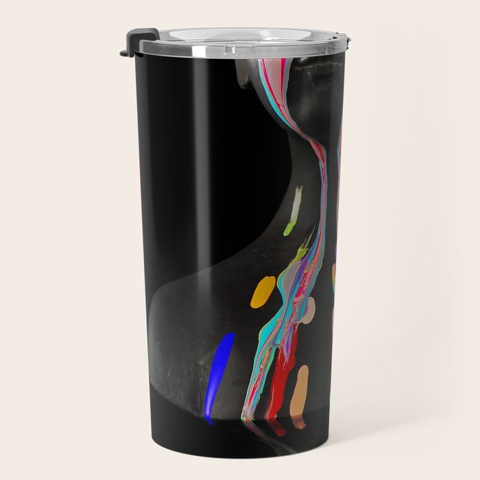 The Girl With Stars In Her Eyes (On Black) Travel Mug Gallery Image 3