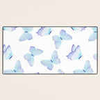 Lilac aqua blue watercolor hand painted butterfly Desk Mat Gallery Image 3