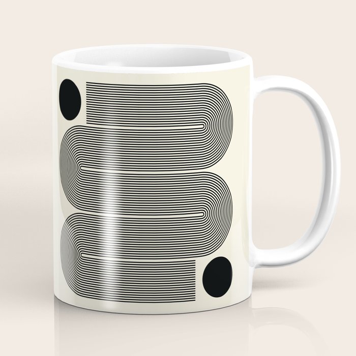Abstraction_LINE_BLACK_DOT_VISUAL_ART_Minimlism_001A Coffee Mug Gallery Image 1