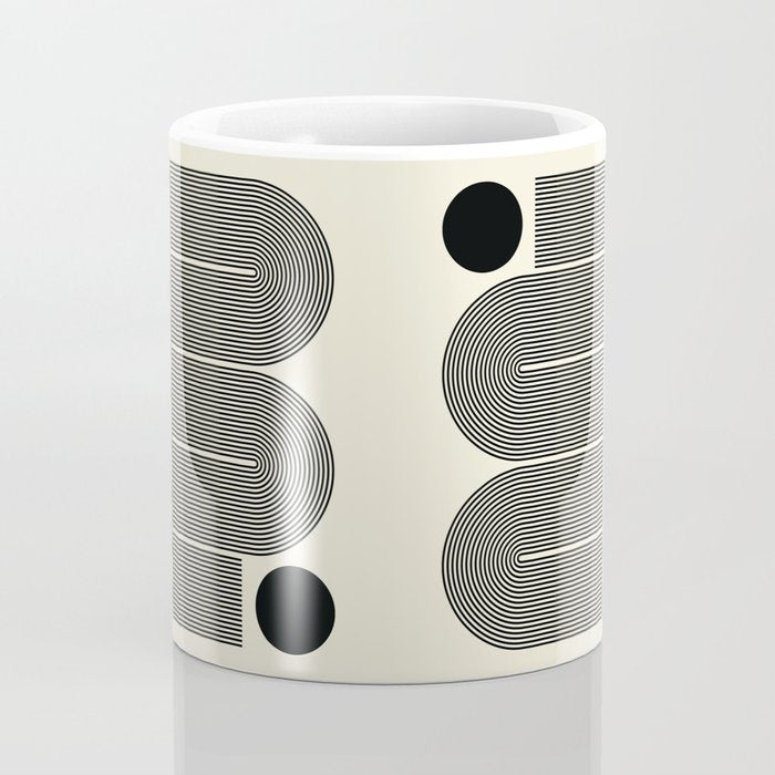 Abstraction_LINE_BLACK_DOT_VISUAL_ART_Minimlism_001A Coffee Mug Gallery Image 4