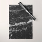 Dark Ocean in Black and. White Wrapping Paper Gallery Image 1