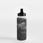 Dark Ocean in Black and. White Water Bottle Gallery Image 2