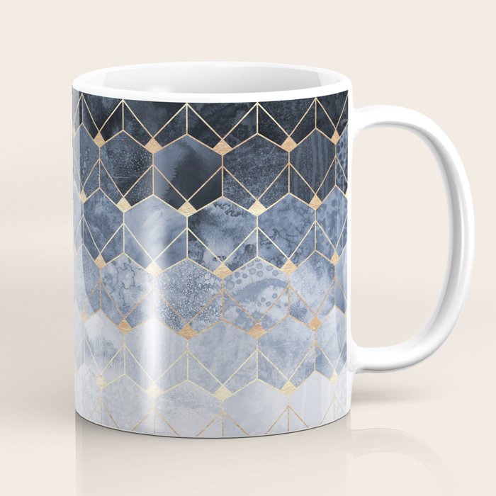 Blue Hexagons And Diamonds Coffee Mug Gallery Image 1