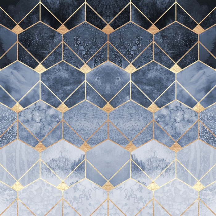 Blue Hexagons And Diamonds Coffee Mug Gallery Image 2