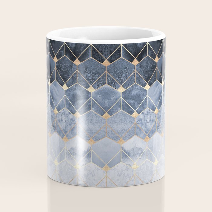 Blue Hexagons And Diamonds Coffee Mug Gallery Image 4