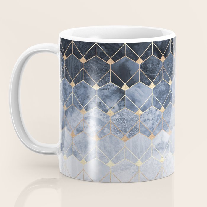 Blue Hexagons And Diamonds Coffee Mug Gallery Image 3
