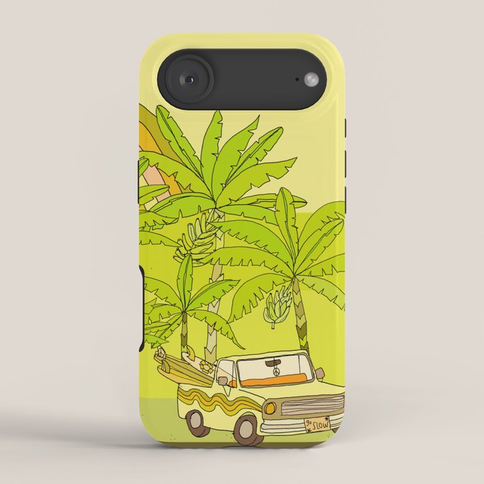 a frame simple living // banana pancakes // retro surf art by surfy birdy iPhone Case Gallery Image 2