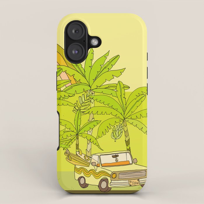 a frame simple living // banana pancakes // retro surf art by surfy birdy iPhone Case Gallery Image 1