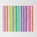 Wide Watercolor Stripes - Rainbow Colors Throw Blanket Gallery Image 2
