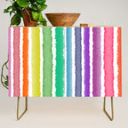 Wide Watercolor Stripes - Rainbow Colors Credenza Gallery Image 1