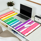 Wide Watercolor Stripes - Rainbow Colors Desk Mat Gallery Image 2