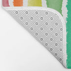 Wide Watercolor Stripes - Rainbow Colors Bath Mat Gallery Image 2