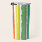 Wide Watercolor Stripes - Rainbow Colors Travel Mug Gallery Image 3