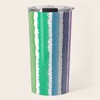 Wide Watercolor Stripes - Rainbow Colors Travel Mug Gallery Image 1