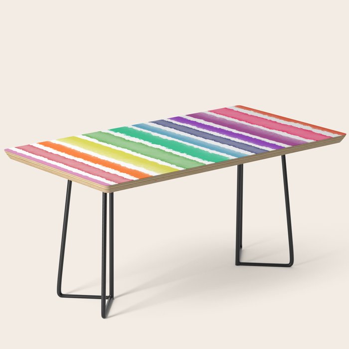 Wide Watercolor Stripes - Rainbow Colors Coffee Table Gallery Image 1