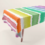Wide Watercolor Stripes - Rainbow Colors Tablecloth Gallery Image 1