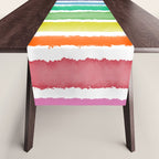 Wide Watercolor Stripes - Rainbow Colors Table Runner Gallery Image 1