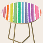 Wide Watercolor Stripes - Rainbow Colors Side Table Gallery Image 2