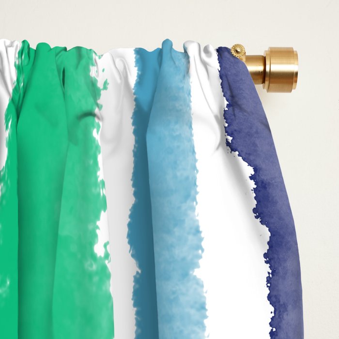 Wide Watercolor Stripes - Rainbow Colors Window Curtain Gallery Image 2