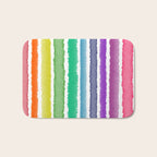 Wide Watercolor Stripes - Rainbow Colors Bath Mat Gallery Image 1
