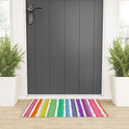 Wide Watercolor Stripes - Rainbow Colors Welcome Mat Gallery Image 3