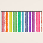 Wide Watercolor Stripes - Rainbow Colors Desk Mat Gallery Image 3