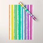 Wide Watercolor Stripes - Rainbow Colors Wrapping Paper Gallery Image 1