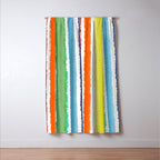 Wide Watercolor Stripes - Rainbow Colors Window Curtain Gallery Image 3