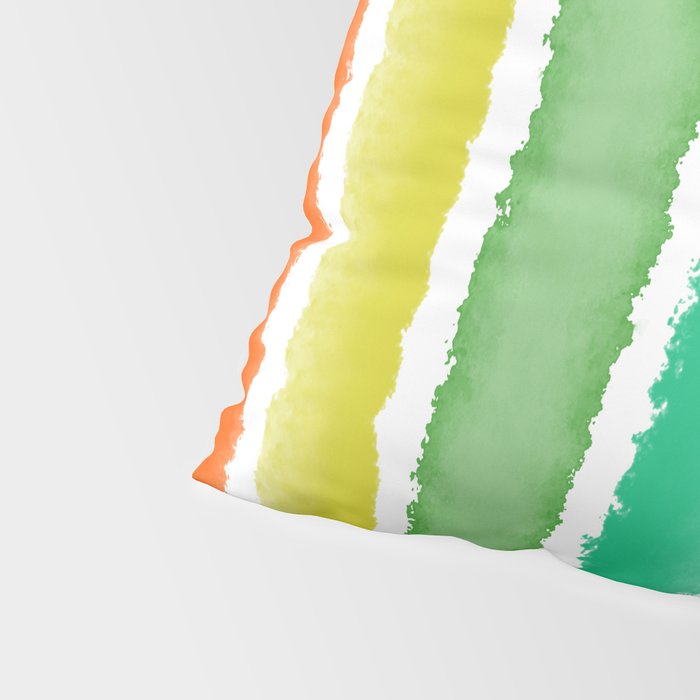 Wide Watercolor Stripes - Rainbow Colors Pillow Sham Gallery Image 4