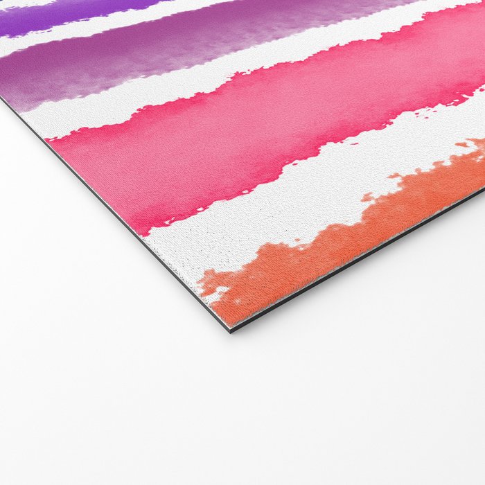 Wide Watercolor Stripes - Rainbow Colors Welcome Mat Gallery Image 2