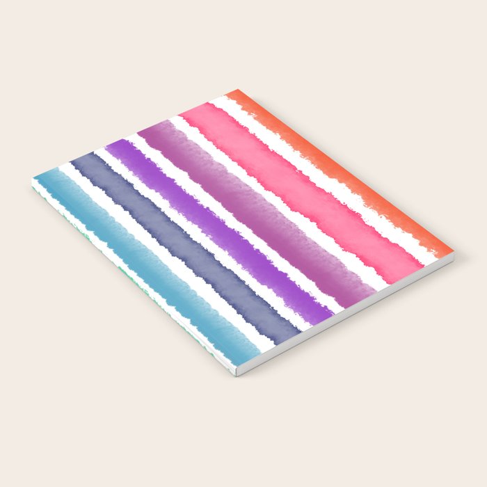Wide Watercolor Stripes - Rainbow Colors Notebook Gallery Image 1