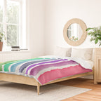 Wide Watercolor Stripes - Rainbow Colors Duvet Cover Gallery Image 2