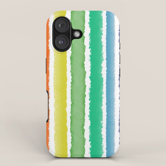 Wide Watercolor Stripes - Rainbow Colors iPhone Case Gallery Image 1